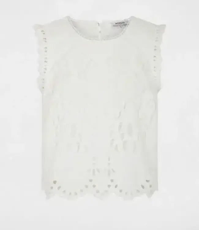 Morgan Mouwloze kanten Top 261-Opon Wit