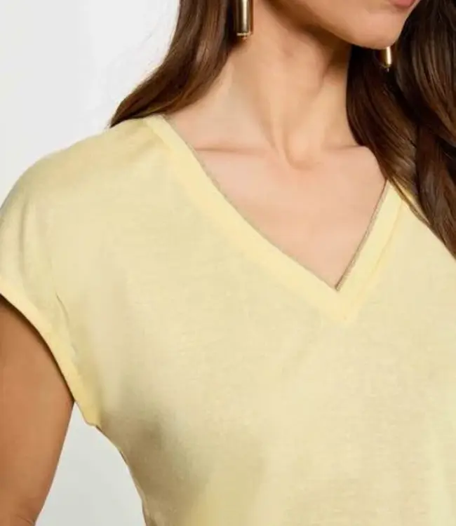 Morgan T-shirt met korte mouwen 241-Daga  Lichtgeel