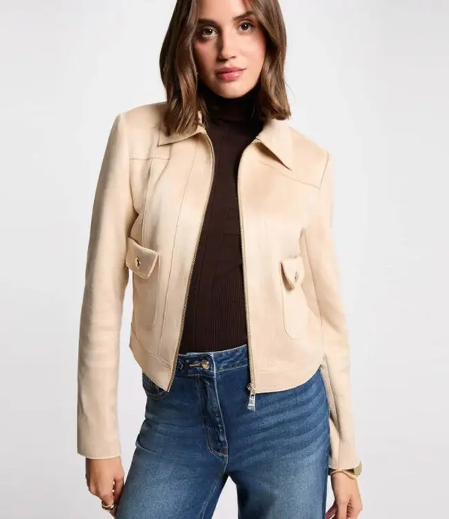 Morgan Kort suède jasje 261Gelato Beige