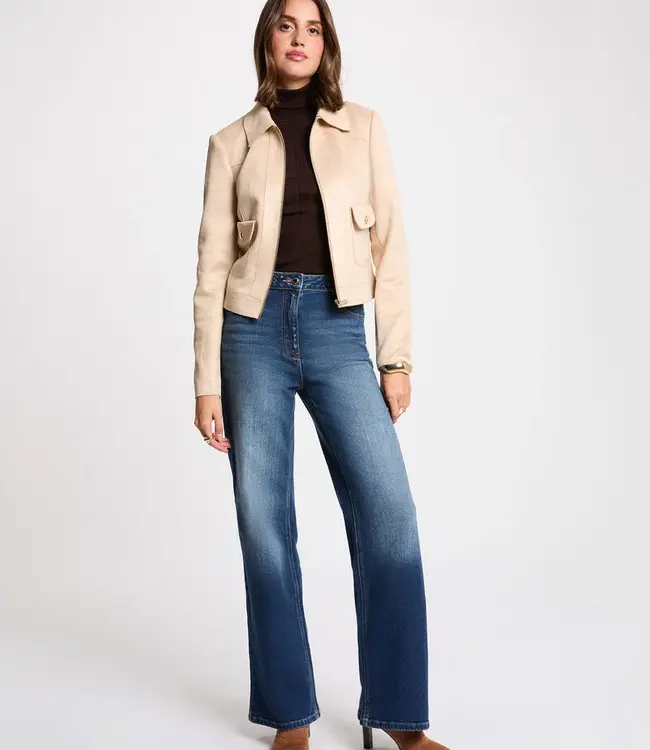 Morgan Kort suède jasje 261Gelato Beige