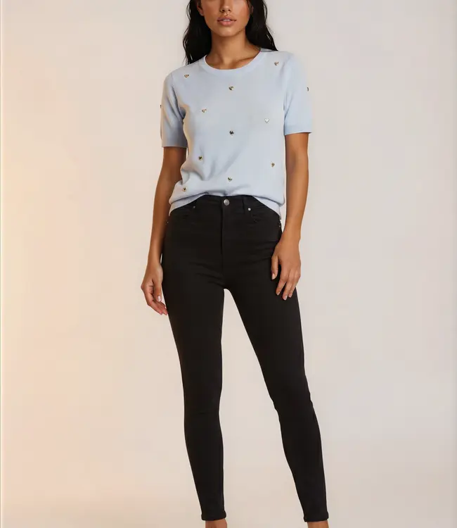SAM PIACE Trui Top by Clara 9379 – Dames Top met Korte Mouwen en Subtiele Details