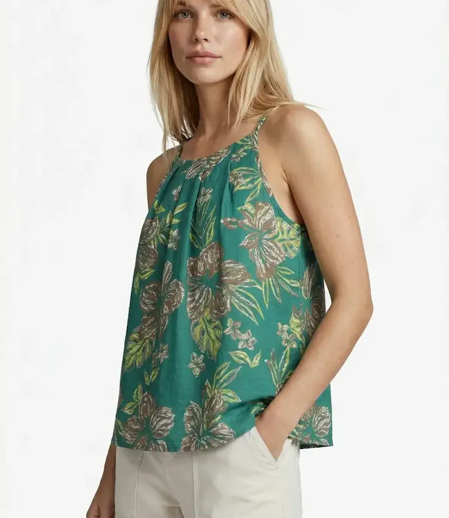 G-maxx G-maxx Jelena Singlet Top Vintage Green / Brown Sugar – Women’s Printed Top with Relaxed Fit