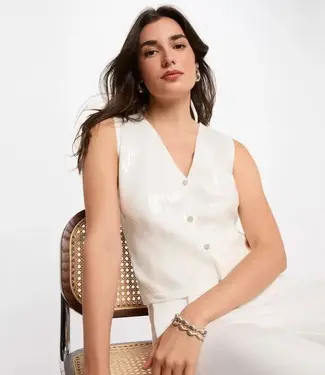 Morgan Mouwloos vest met V-hals 261-Mcardi wit
