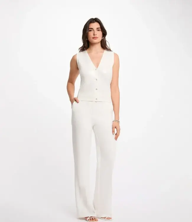 Morgan Mouwloos vest met V-hals 261-Mcardi wit