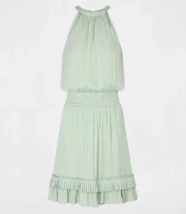 Morgan Korte jurk met hoge hals  261-Rixelo Pastelgroen