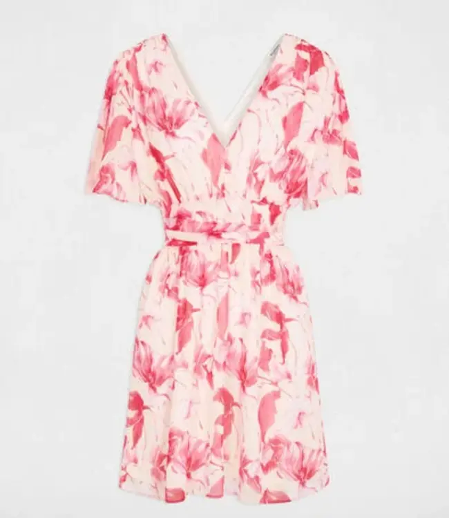 Morgan Wrap dress with flutter sleeves 261-Ralam Multicolor