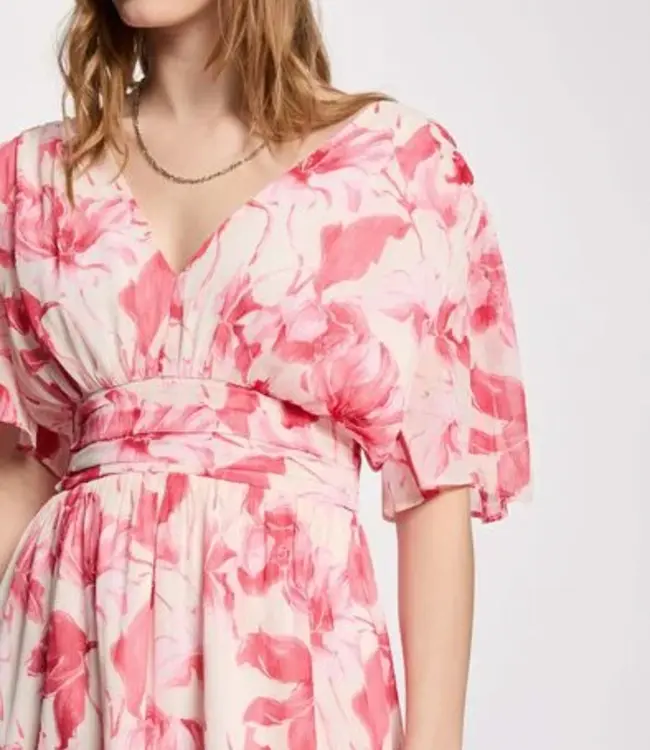 Morgan Wrap dress with flutter sleeves 261-Ralam Multicolor