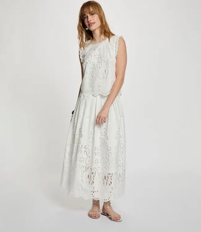 Morgan Flared long skirt 261-Jupon White
