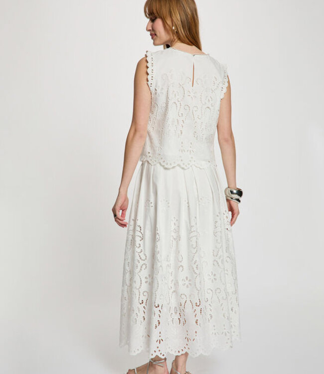 Morgan Flared long skirt 261-Jupon White