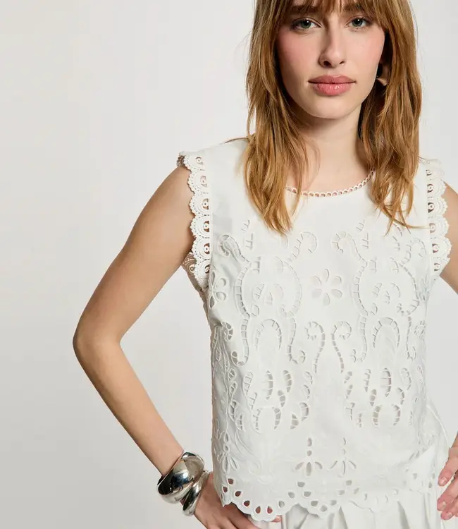 Morgan Flared long skirt 261-Jupon White