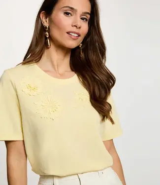 Morgan Straight t-shirt with round neck 261-Defi Pastel Yellow