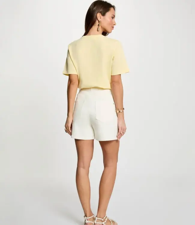 Morgan Straight t-shirt with round neck 261-Defi Pastel Yellow