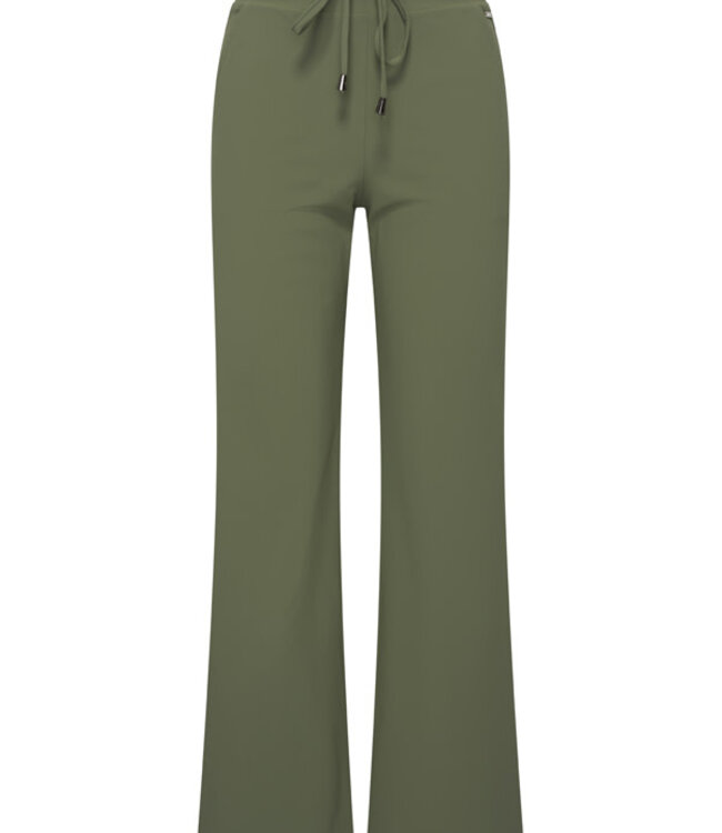 MI PIACE MI PIACE Travel Broek Uni Straight 202089 Olive – Dames Travelstof Broek