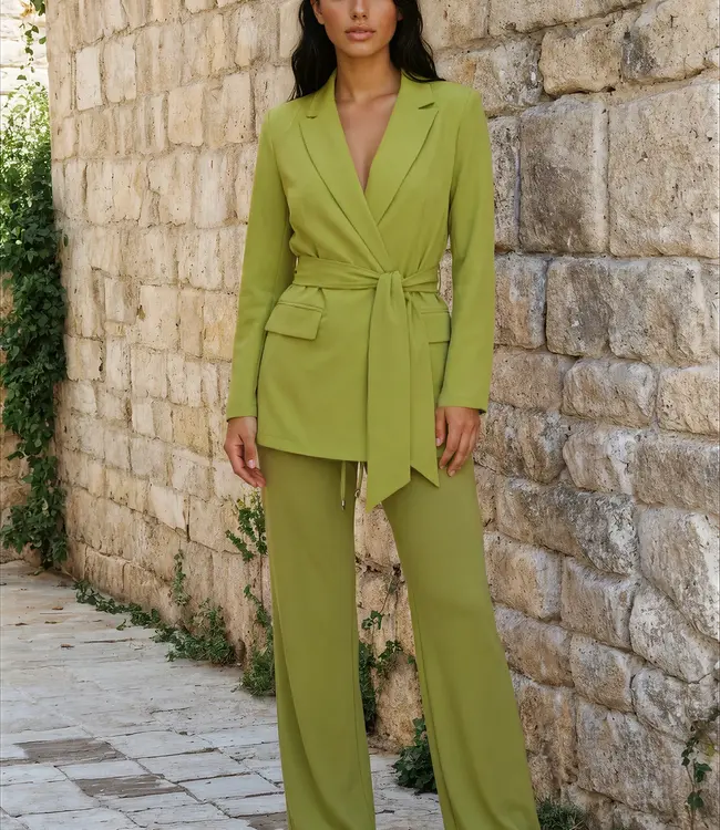 MI PIACE Travel Broek Uni  Straight 202089 Turtle Green