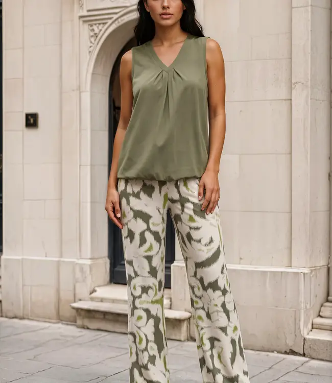 MI PIACE MI PIACE Travelstoff Hose Summer Ornaments Print 202136 Olive Ikat