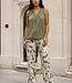 MI PIACE MI PIACE Travel Fabric Trousers Summer Ornaments Print 202136 Olive Ikat