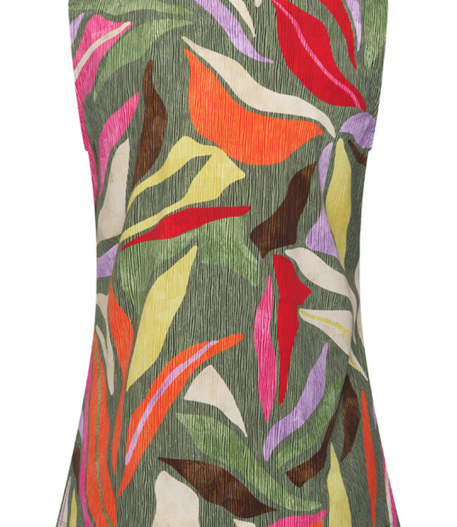 MI PIACE Travel Top Mouwloos Summer Leaf Dance Print 202425 Olive