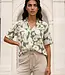 MI PIACE MI PIACE Travel Blouse V-Neck Summer Ornaments Print 202603 Olive Ikat – Women’s Travel Fabric Blouse