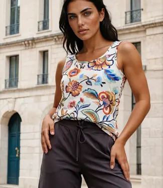 MI PIACE Travel Top Embroidered Bloom Print 202027 Multicolour