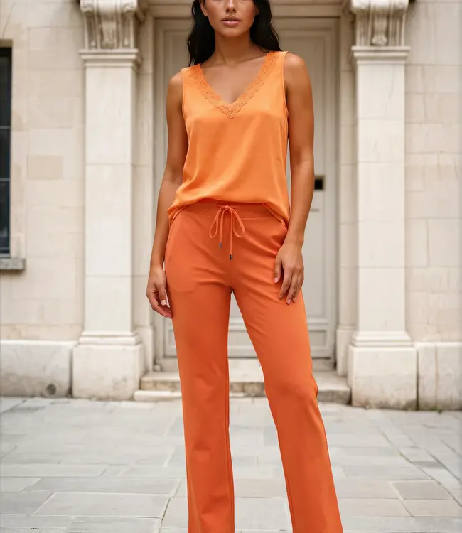 MI PIACE Travel Top Met Kant 202129 Orange