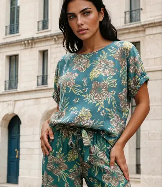 G-maxx Lovisa Top Vintage  Green/Brown Sugar