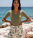 MI PIACE Travel Top T-shirt v-hals  202271 Olive