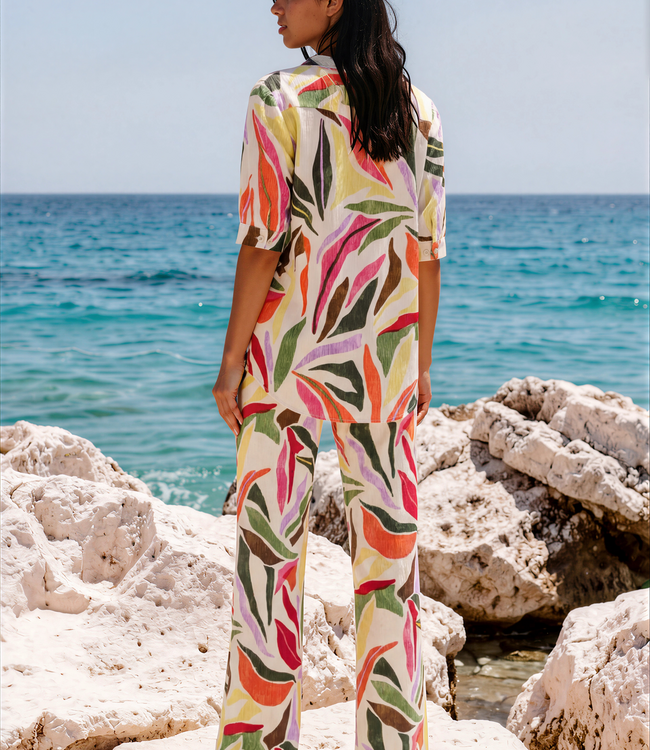 MI PIACE Travel Blouse Puff Summer Leaf Dance Print K 202270 Kit