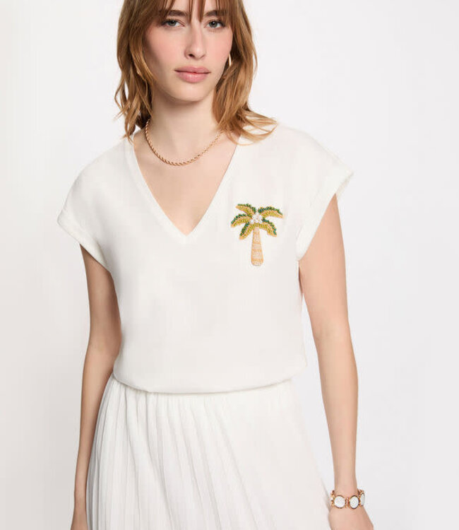 Morgan V-neck short-sleeve 261-Dpalm White