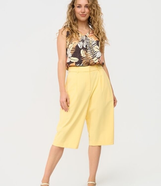 MI PIACE Travel Top V Neck Pleated Botanical Print 202814 Espresso