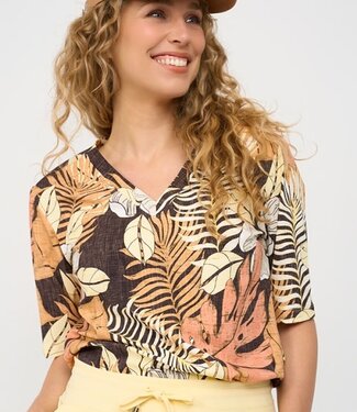 MI PIACE Travel Top Botanical Print Espresso 202271