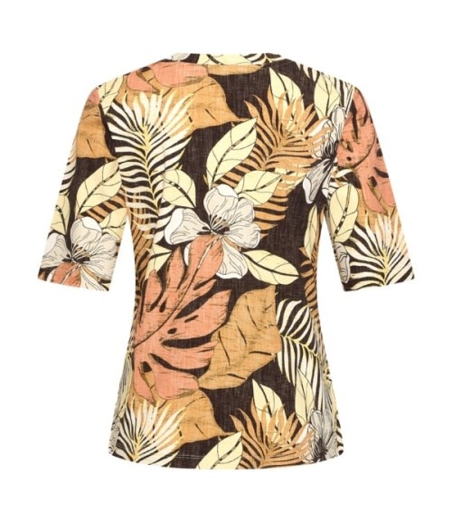 MI PIACE Travel Top Botanical Print Espresso 202271