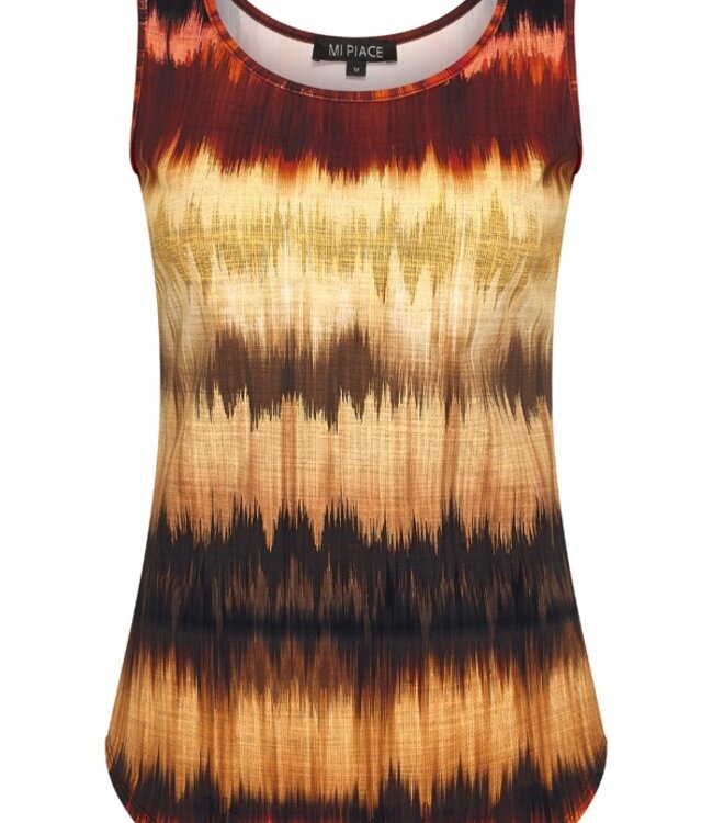 MI PIACE Travel Top Ikat Stripe Print 202027 Espresso