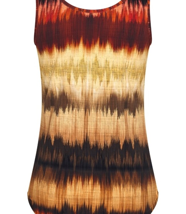 MI PIACE Travel Top Ikat Stripe Print 202027 Espresso