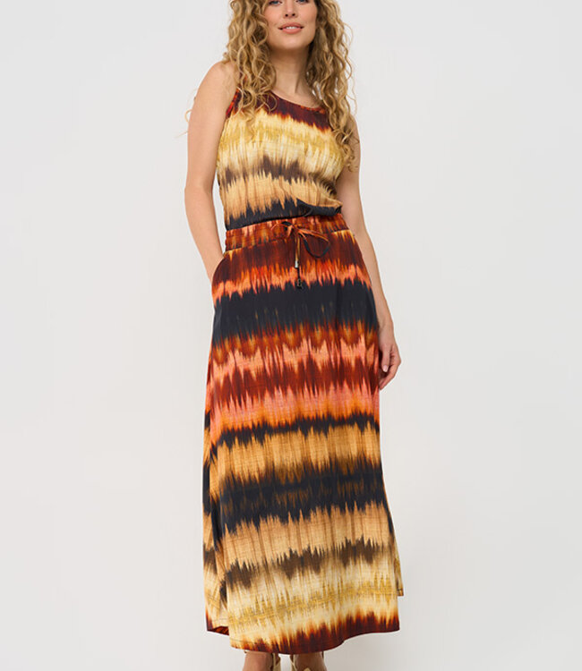 MI PIACE Travel Top Ikat Stripe Print 202027 Espresso