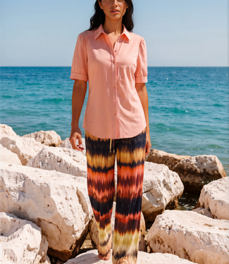 MI PIACE Travel Broek Wijde Ikat Stripe Print 202433 Espresso MI PIACE Travel Broek Wijde Ikat Stripe Print 202433 Espresso