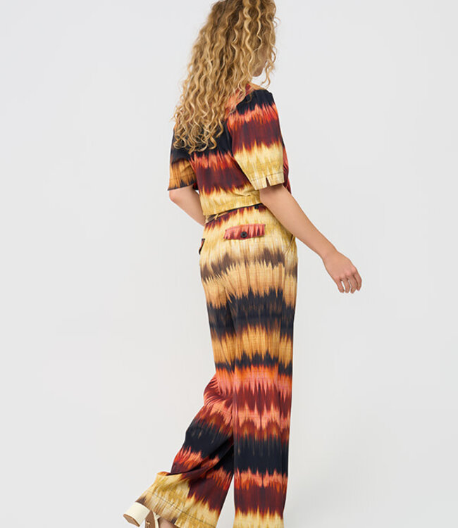 MI PIACE Travel Jumpsuit Ikat Stripe Print 202839 Espresso