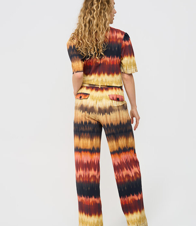 MI PIACE Travel Jumpsuit Ikat Stripe Print 202839 Espresso