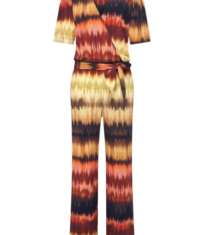 MI PIACE Travel Jumpsuit Ikat Stripe Print 202839 Espresso