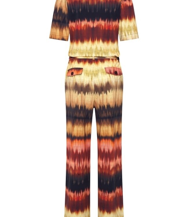 MI PIACE Travel Jumpsuit Ikat Stripe Print 202839 Espresso