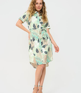 MI PIACE Travel Jurk Botanical Print 202079 Pistachio