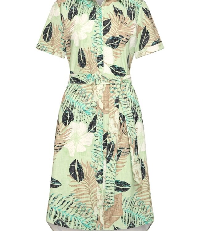 MI PIACE Travel Jurk Botanical Print 202079 Pistachio