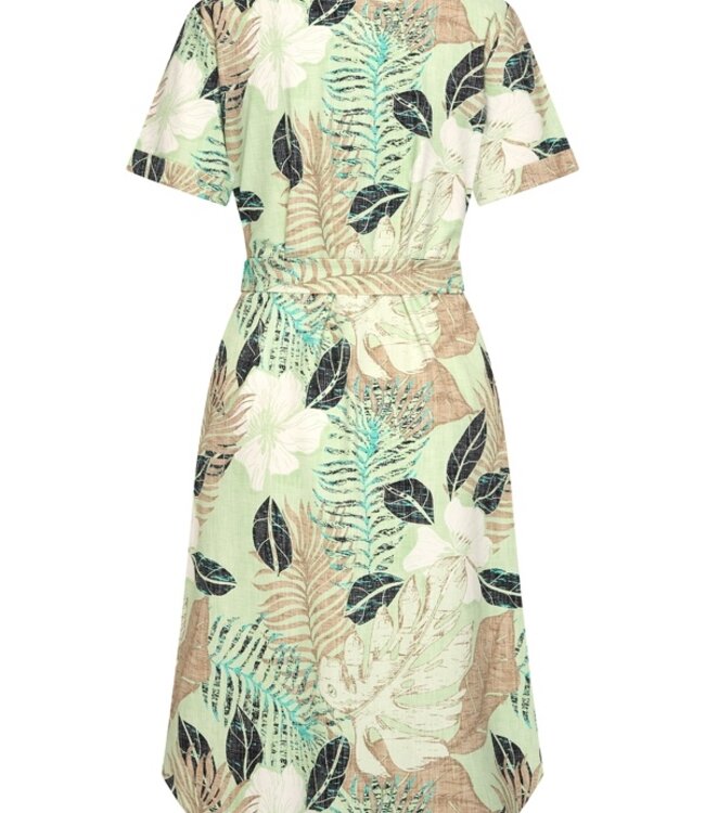 MI PIACE Travel Jurk Botanical Print 202079 Pistachio