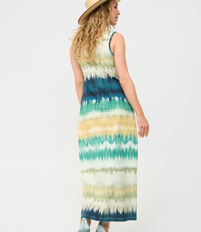 MI PIACE Travel Jurk Ikat Stripe Print 202278 Pistachio