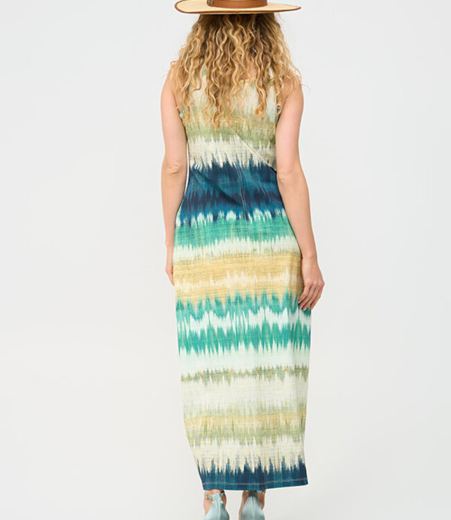 MI PIACE Travel Jurk Ikat Stripe Print 202278 Pistachio