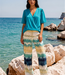 MI PIACE Travel Broek Wijde Ikat Stripe Print 202433 Pistachio