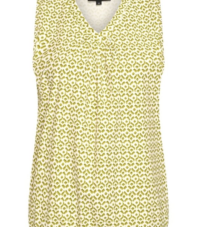 MI PIACE Travel Top V Neck Pleated Mimimal Print 202814 Sweet Pea