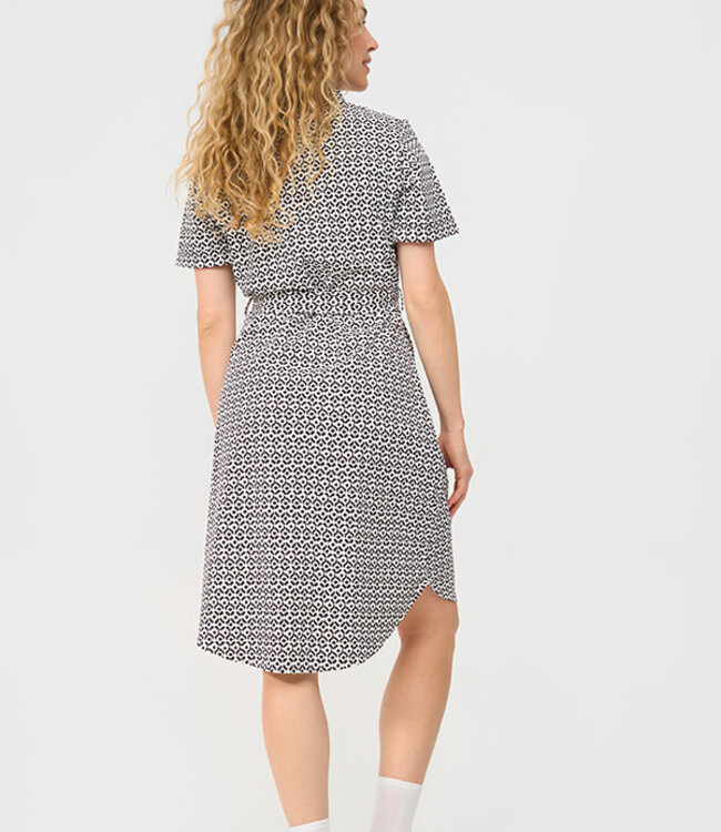 MI PIACE Travel Jurk Mimimal Print 202079 Espresso
