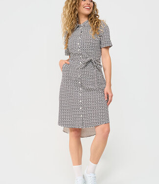 MI PIACE Travel Jurk Mimimal Print 202079 Espresso