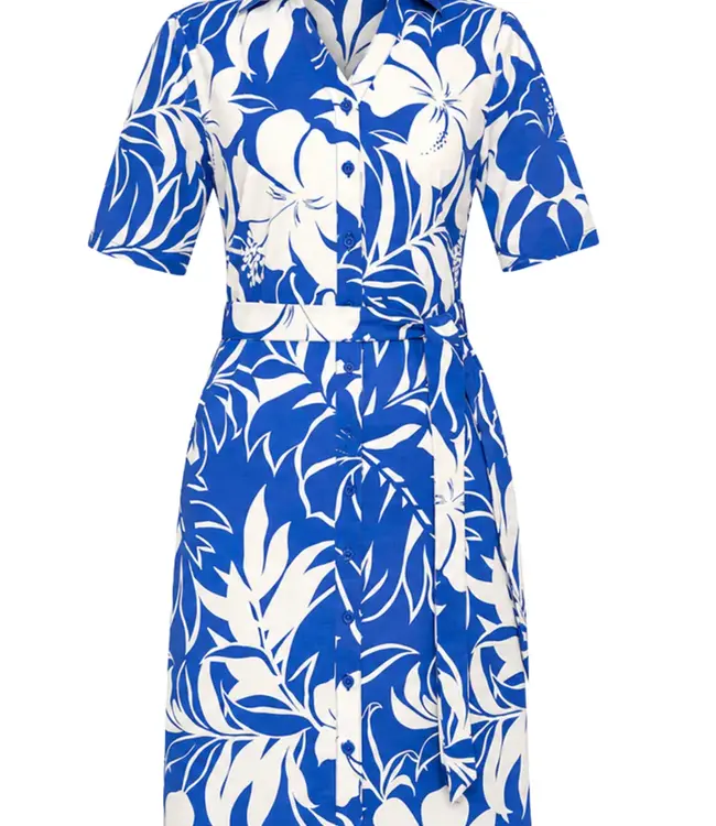 MI PIACE Travel Jurk Tropical Hibiscus Print 202807 Nautic Blue