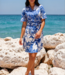 MI PIACE Travel Jurk Tropical Hibiscus Print 202807 Nautic Blue
